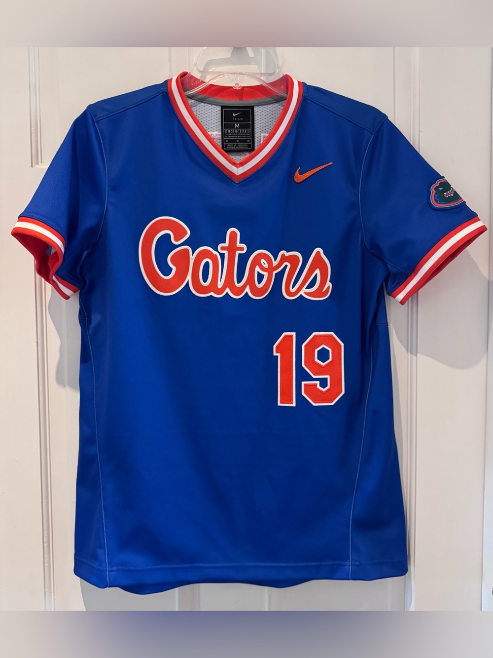 Nike Florida Gators Vapor Dri-FIT Softball Jersey - Size M Blue #19 Stiched